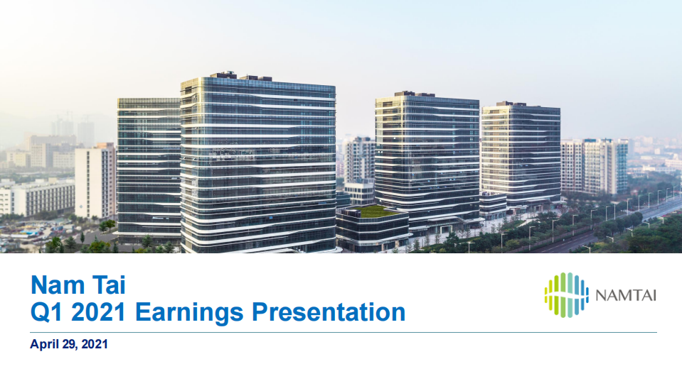 Nam Tai Q1 2021 Earnings Presentation