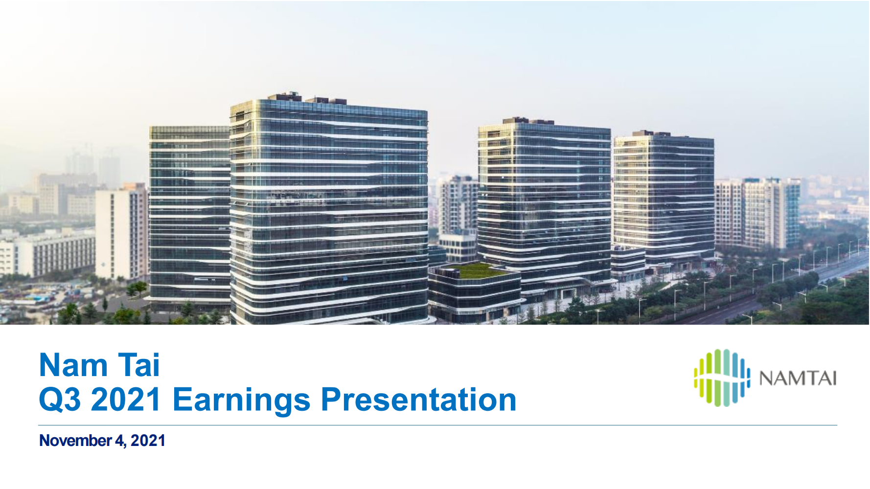 Nam Tai Q3 2021 Earnings Presentation